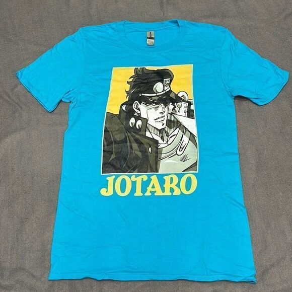 Jotaro Kujo Men’s Turquoise Anime Short Sleeve Graphic Tee Size Small - Picture 1 of 6